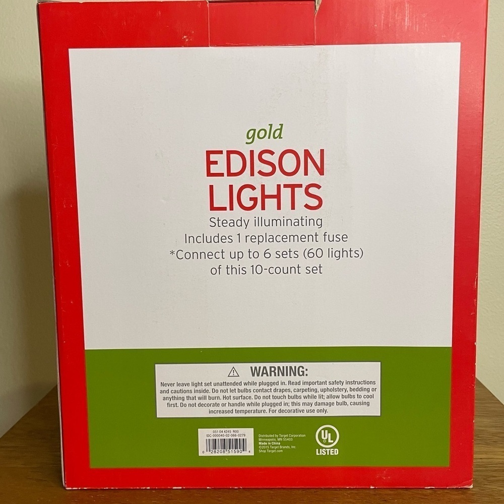 Holiday Time Gold Edison String Lights - Picture 3 of 5